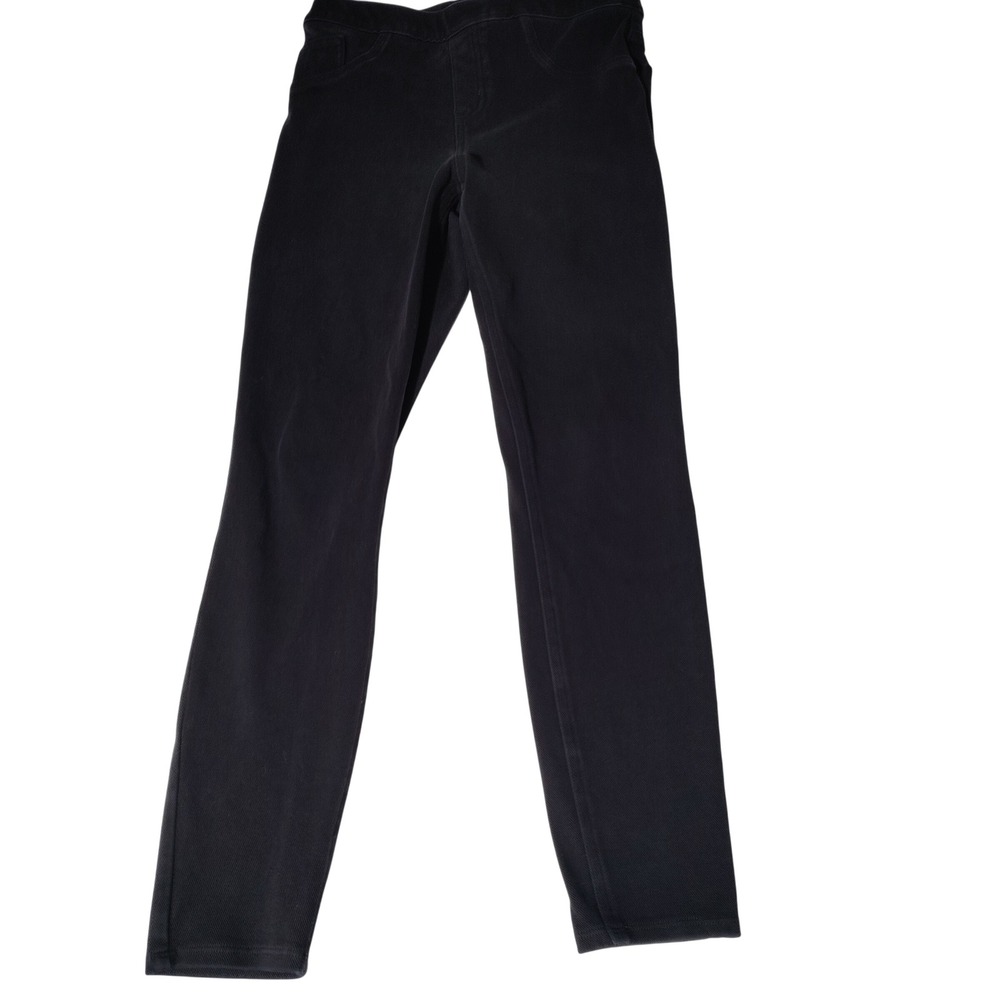 Spanx Jean-ish Leggings Black Cotton Blend Pull On Pants Womens Medium